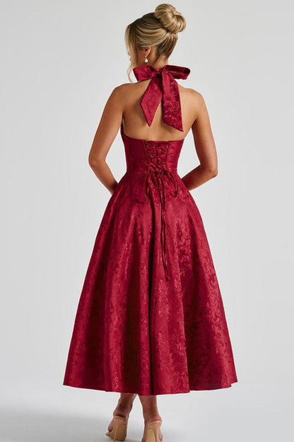 Women's Jacquard Formal Evening Maxi Dress