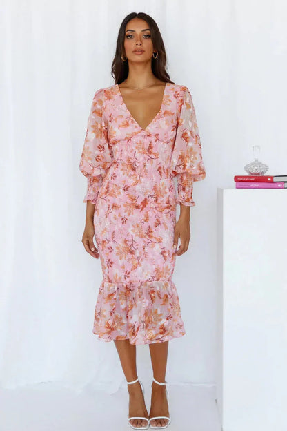 Women's Floral Evening Wedding Guest Maxi Dress