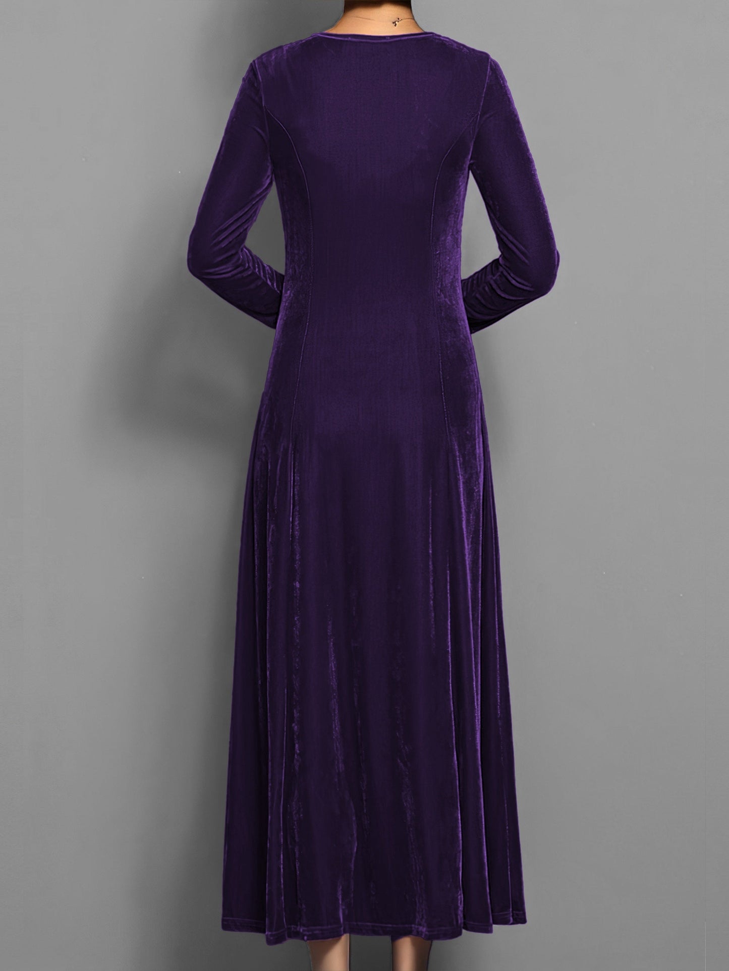 Women's Velvet Evening Midi Dress