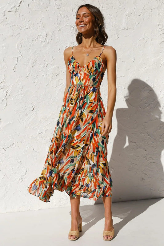 Women's Floral Special Event Midi Dress
