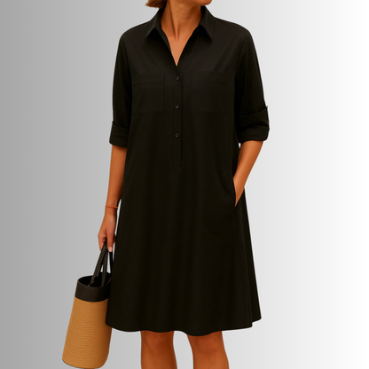 Women's A-Line Button Summer Dress