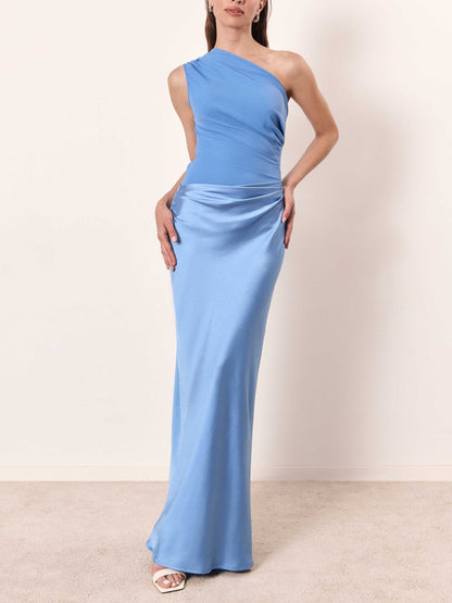Women's One-Shoulder Party Maxi Dress