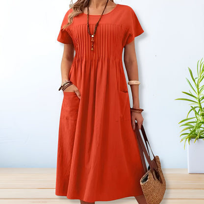 Women's Knit Collar Button Midi Dress