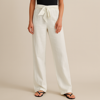 Celeste Linen Wide-Leg Pants