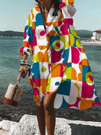 Women's Shirt Midi Dress