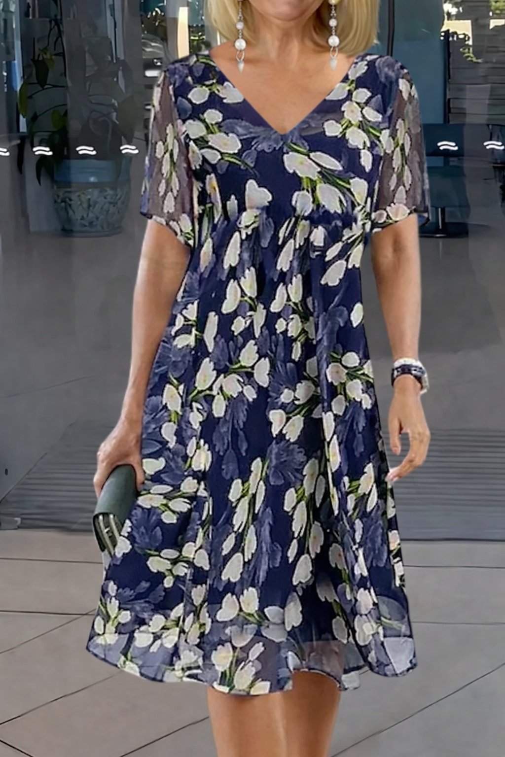 Women's Floral Casual Midi Dress