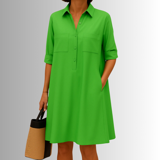 Women's A-Line Button Summer Dress