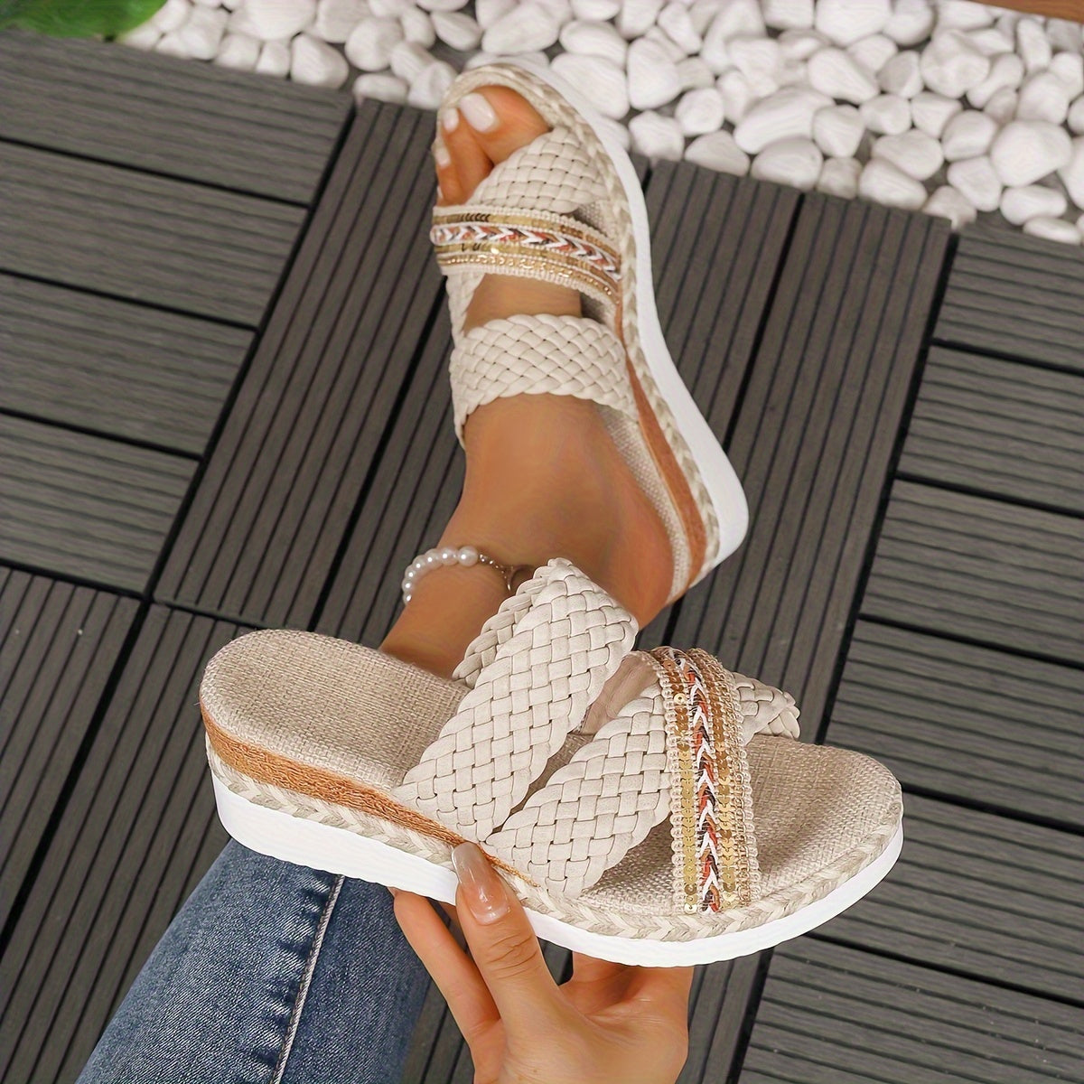 Women's Woven Slip-On Sandals