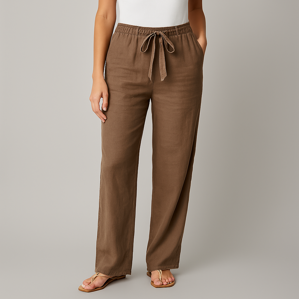 Celeste Linen Wide-Leg Pants