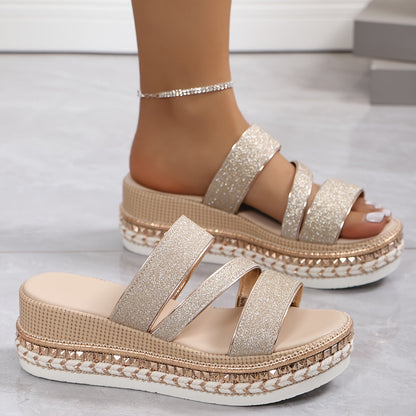 Women's Beige Flat Sandals