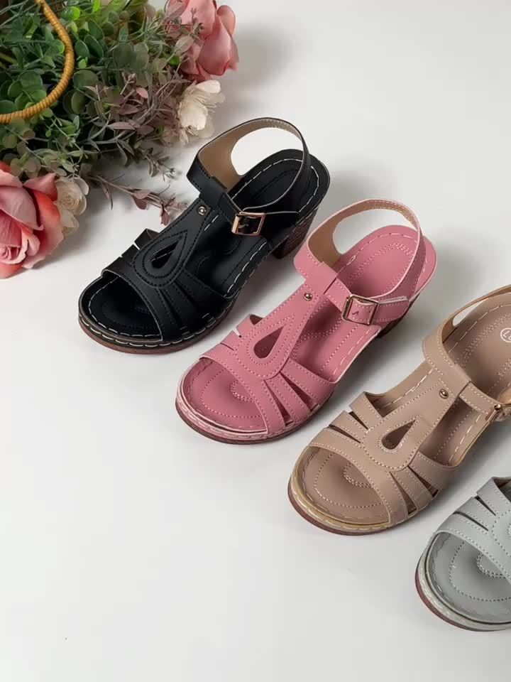 Women's Block Heel Cushioned Sandals