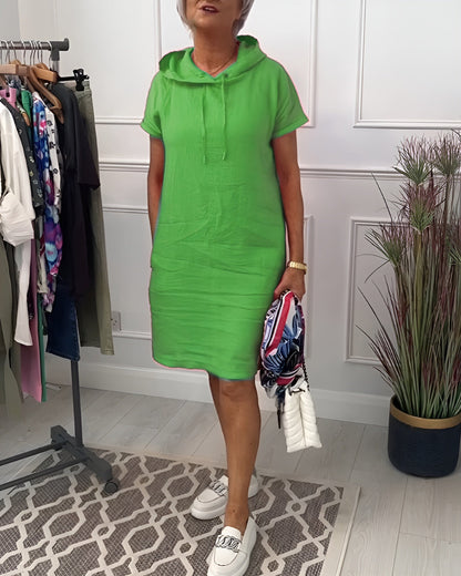Women's Hooded Casual Everyday Midi Dress