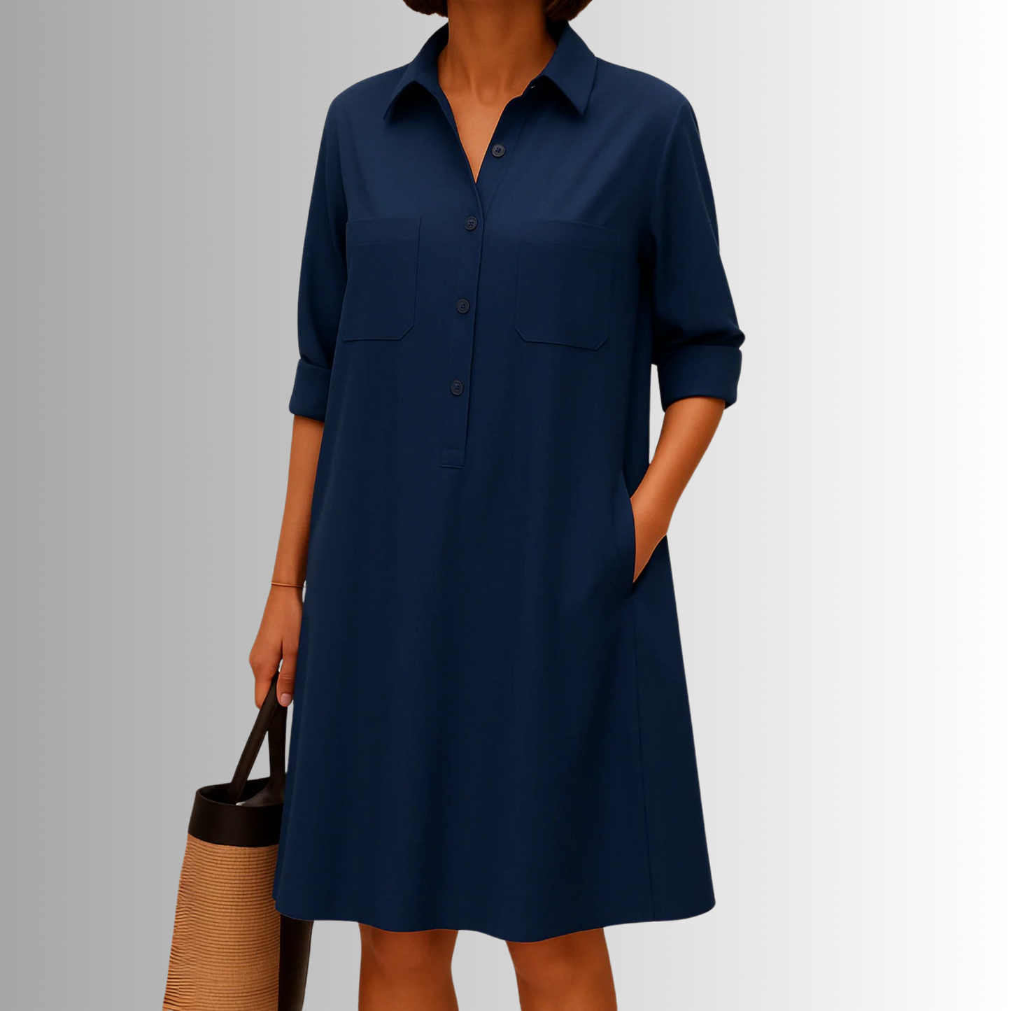 Women's A-Line Button Summer Dress