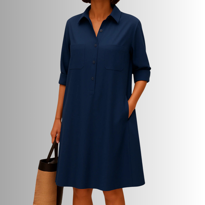 Women's A-Line Button Summer Dress