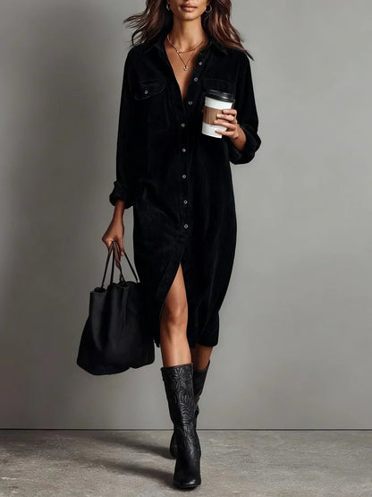 Women's Flared Hem Polished Evening Midi Dress
