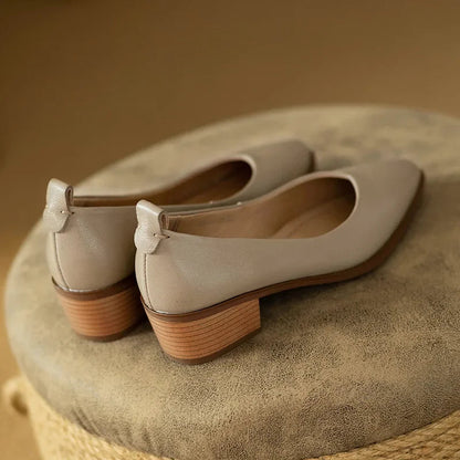 Women's Block Heel Pumps Pointed Toe Slip-On Work Shoes