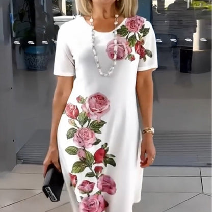Women's Floral A-Line Casual Day Out Midi Dress