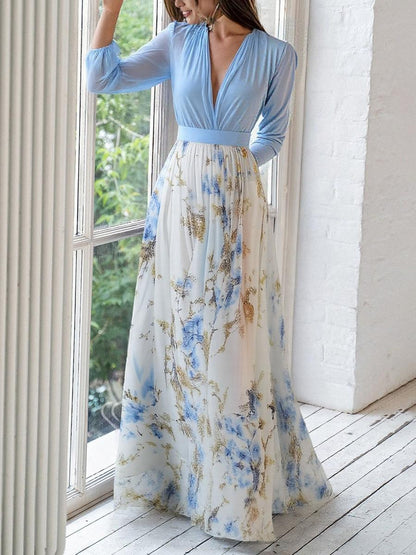 Women's Floral Print Casual Maxi Dress