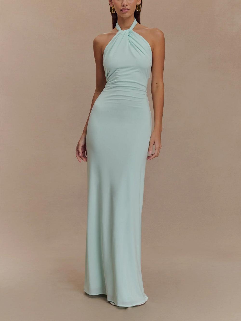 Women's Halter Evening Maxi Dress