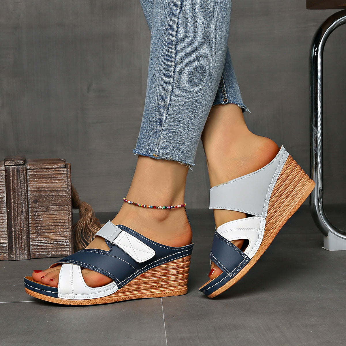 Women's Platform Wedge Slide Sandals