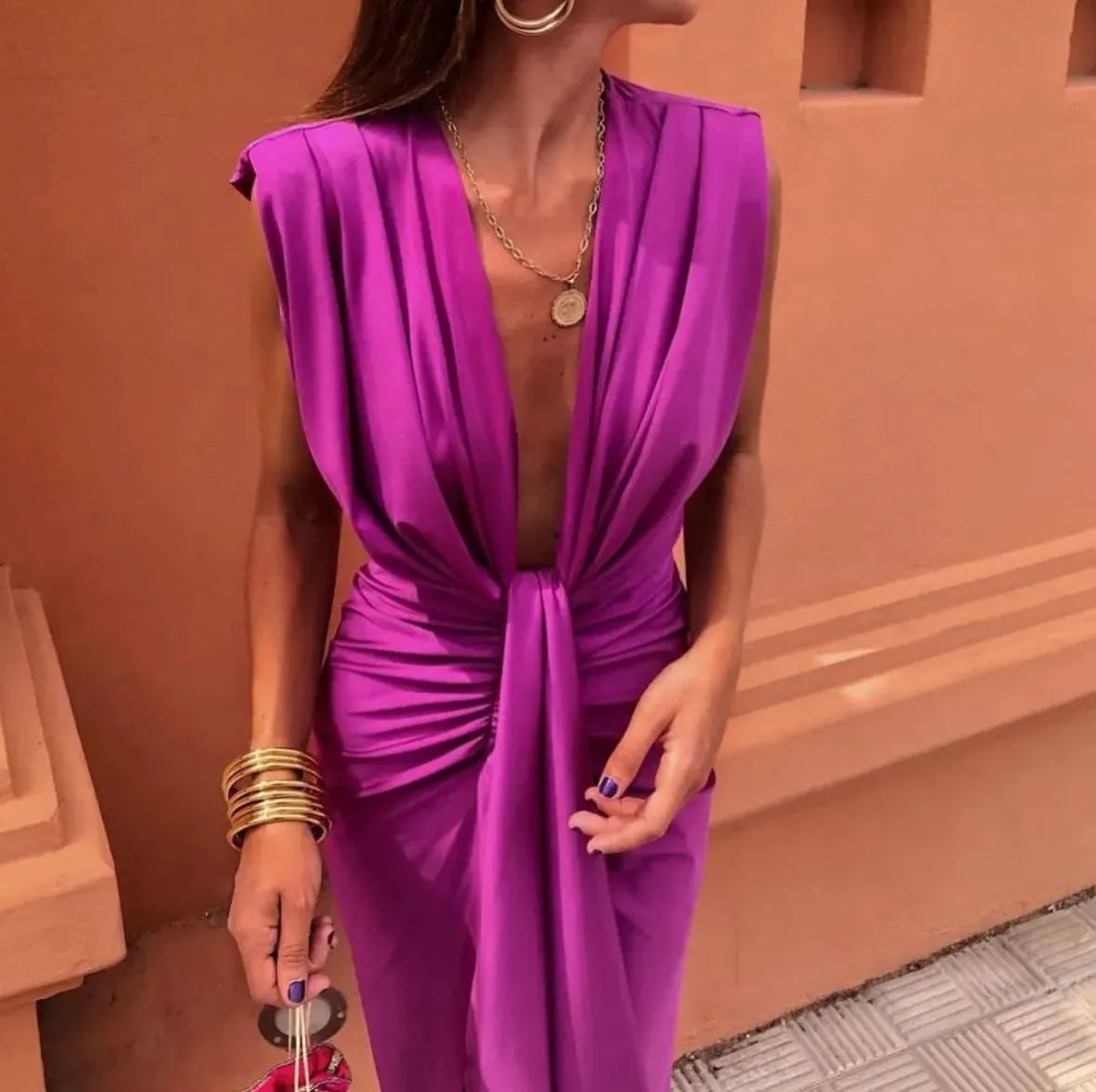 Women's Pleated Everyday Midi Dress