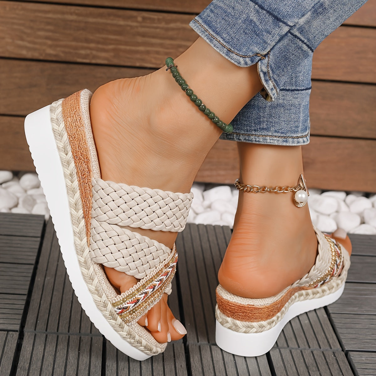 Women's Woven Slip-On Sandals