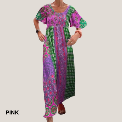 Women's Paisley Print Casual Evening Midi Dress