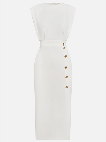 Women's Round Neck Daytime Midi Dress