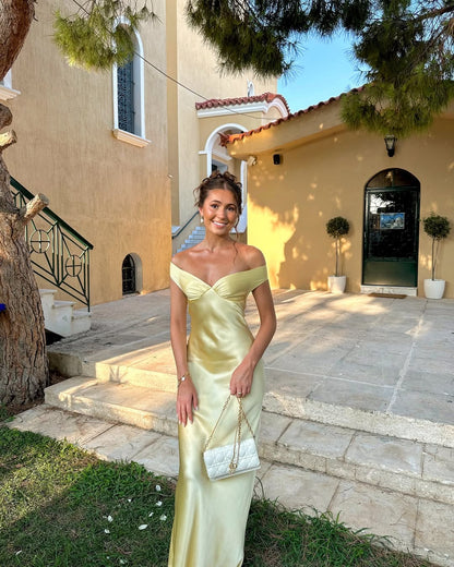 Women's Lace Off-Shoulder Evening Wedding Guest Dress
