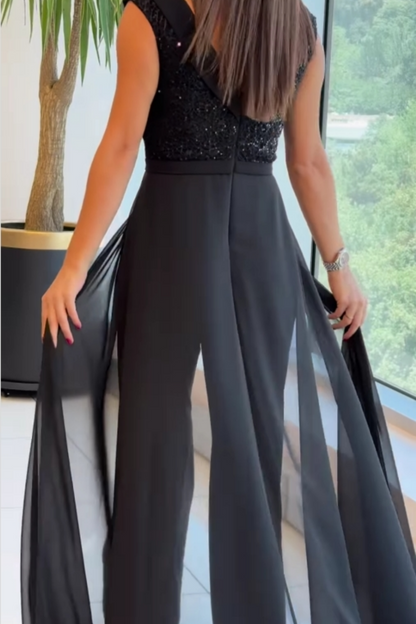 Women's Crew-Neck Casual Jumpsuit
