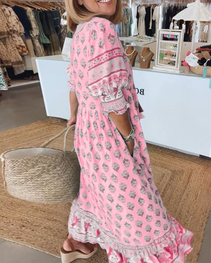 Women's Boho Summer Midi Dress
