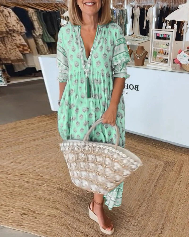 Women's Boho Summer Midi Dress