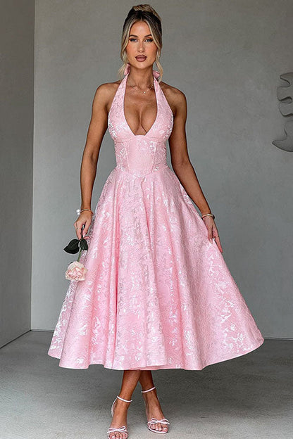 Women's Jacquard Formal Evening Maxi Dress