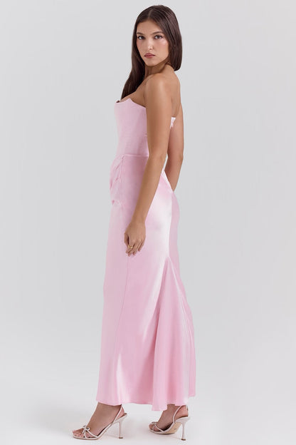 Women's Lace Strapless Evening Maxi Dress
