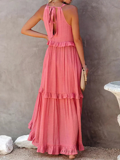 Women's Sleeveless Ruffle Day-to-Evening Midi Dress