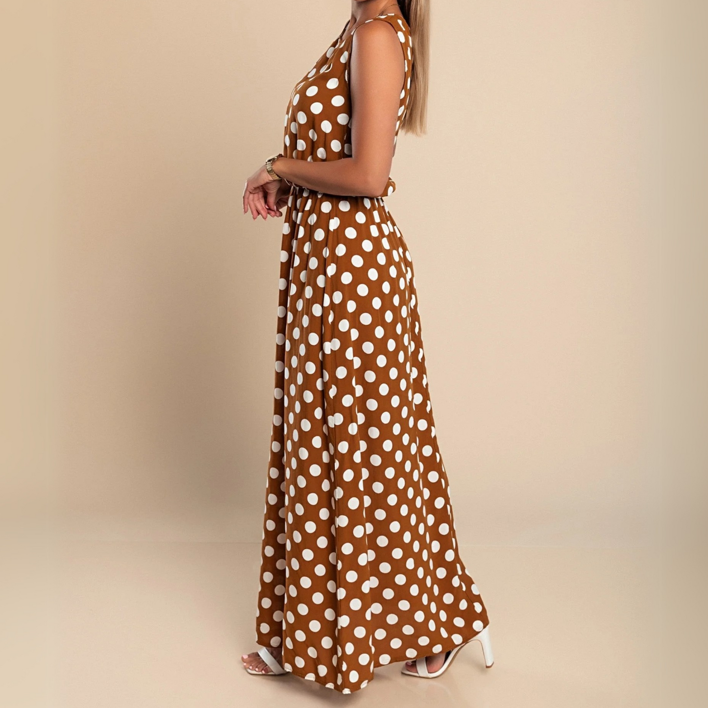Women's Polka Dot Casual Vacation Maxi Dress