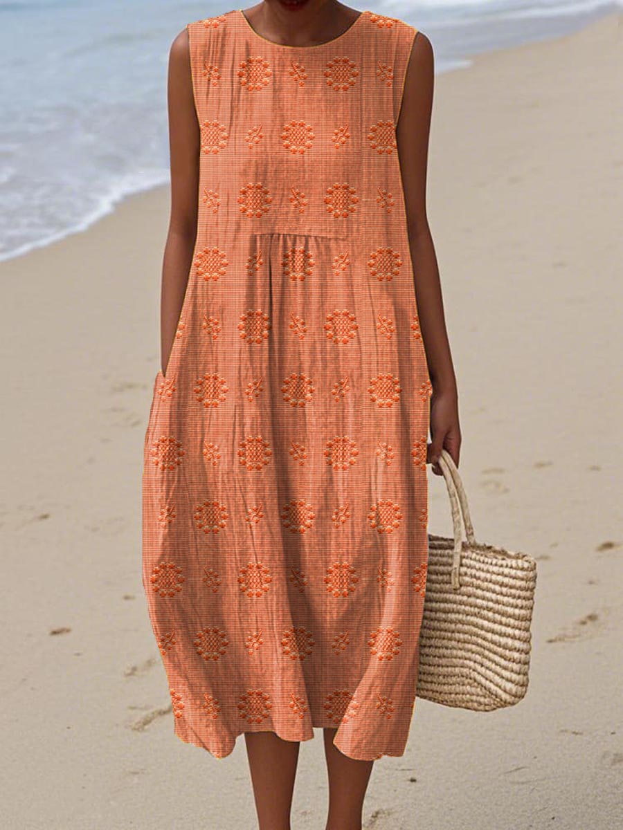 Women's Sleeveless Casual Summer Midi Dress