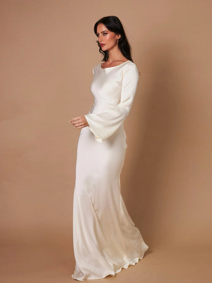 Women's Satin Formal Evening Maxi Dress