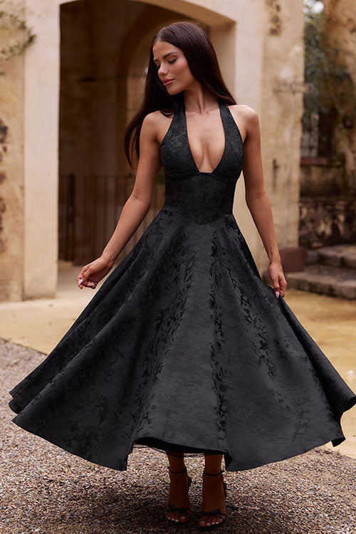 Women's Jacquard Formal Evening Maxi Dress