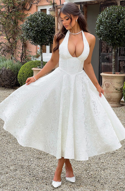 Women's Embroidered Wedding Guest Maxi Dress