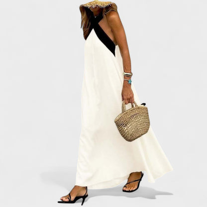 Women's Cross-Neck Evening Maxi Dress