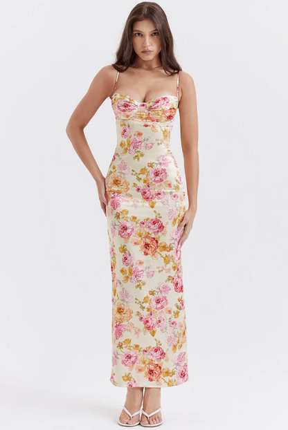 Women's Floral Wedding Guest Midi Dress