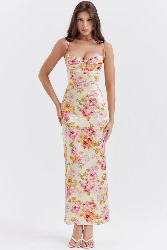 Women's Floral Wedding Guest Midi Dress