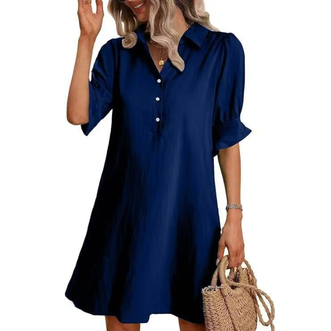 Women's Casual Shirt Midi Dress
