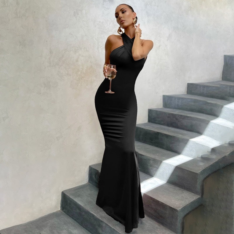 Women's Bodycon Fishtail Evening Maxi Dress
