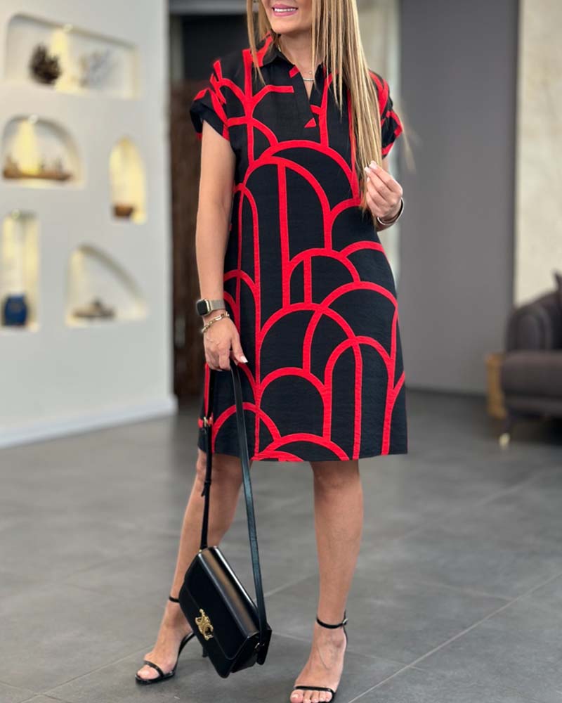 Women's Short Sleeve Casual Midi Dress