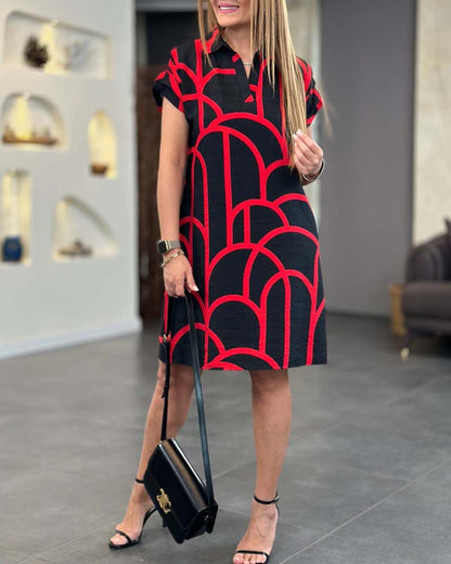 Women's Short Sleeve Casual Midi Dress
