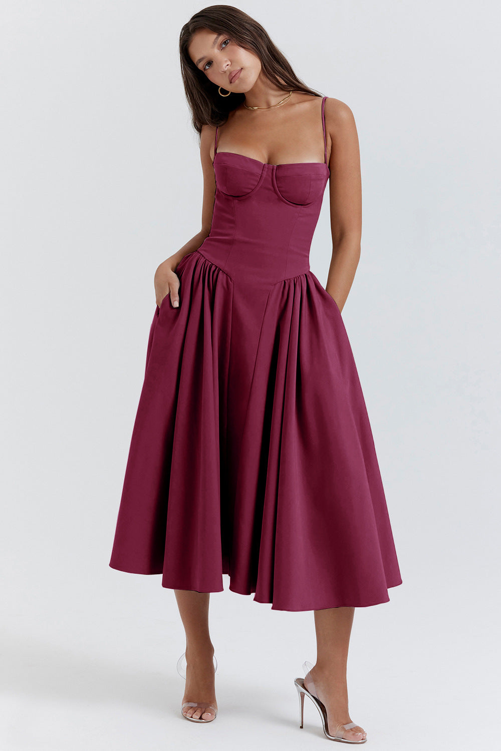 Women's Long Tank Wedding Guest Maxi Dress