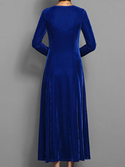 Women's Velvet Evening Midi Dress