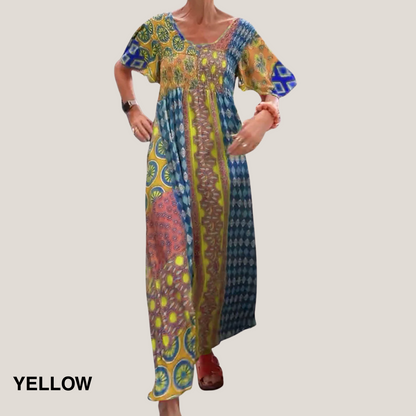 Women's Paisley Print Casual Evening Midi Dress